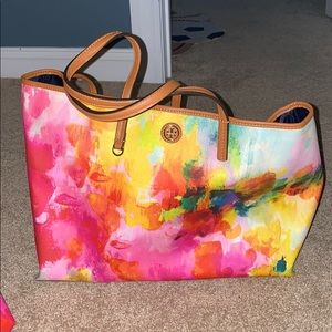 Woman’s purse rainbow with matching makeup bag
